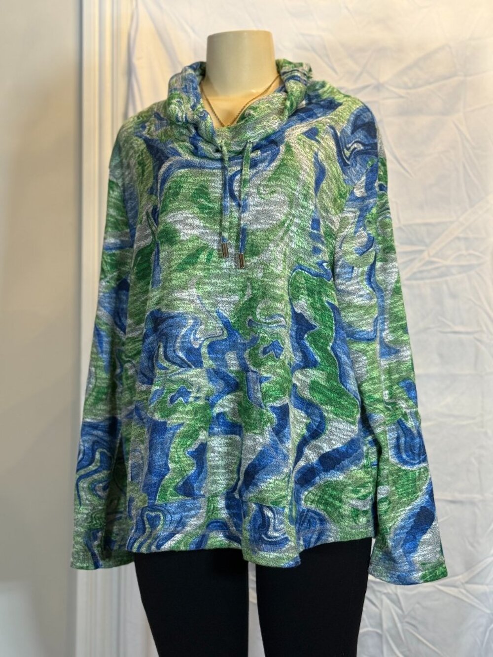 Ruby Rd Cowl Neck Long sleeve Knit Top Bundle Like New! Green, Bronze Women's XL